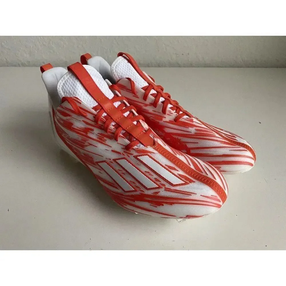 Adidas Adizero Football‎ Cleats Men’s Size 12 Orange White Shoes HP8748 NEW